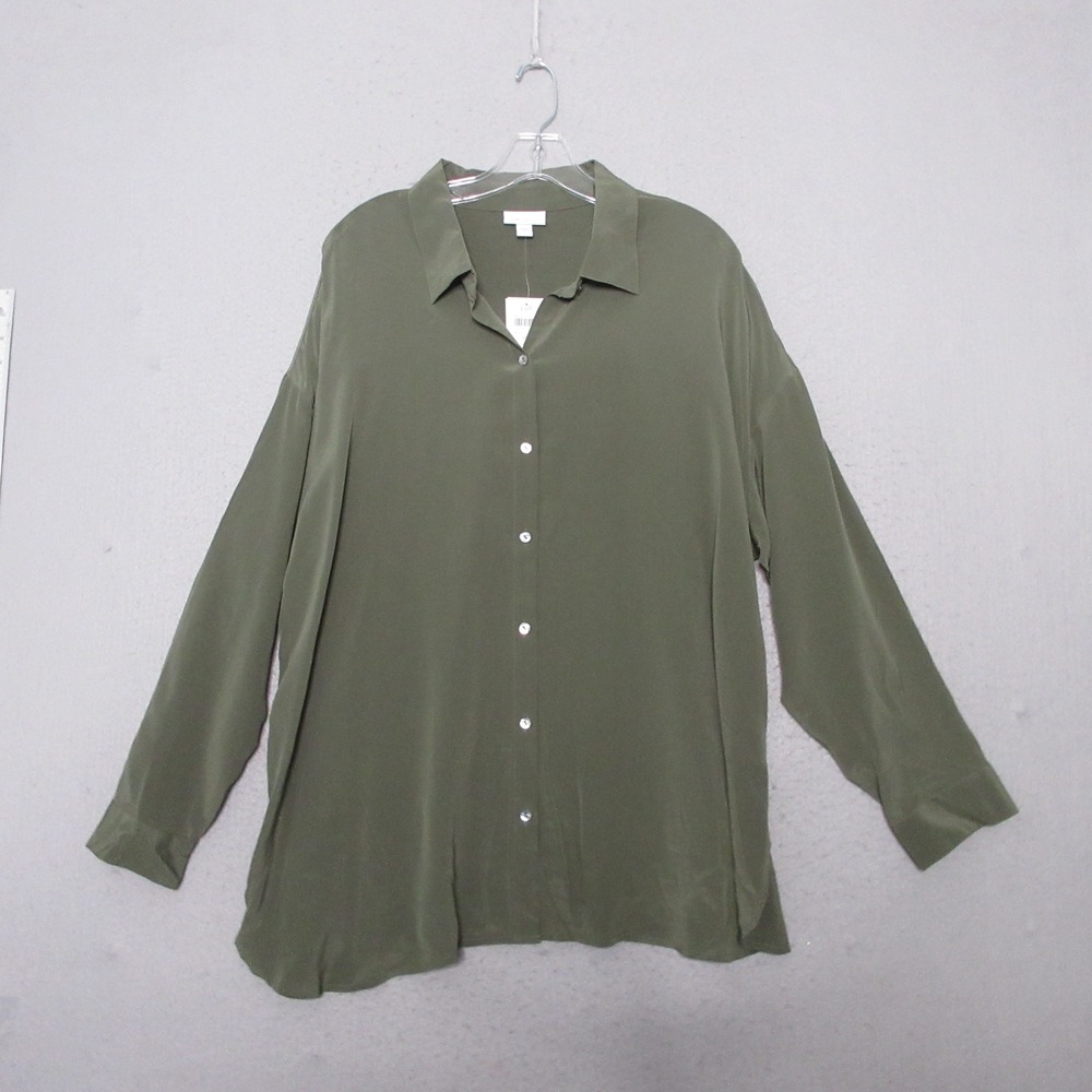 J. Jill Olive Green Button-Down Shirt